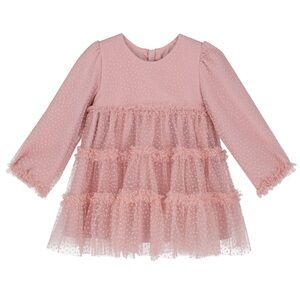 Abel & Lula Mayoral Pink Tulle Dot Dress in size 36M (2T) - NWT